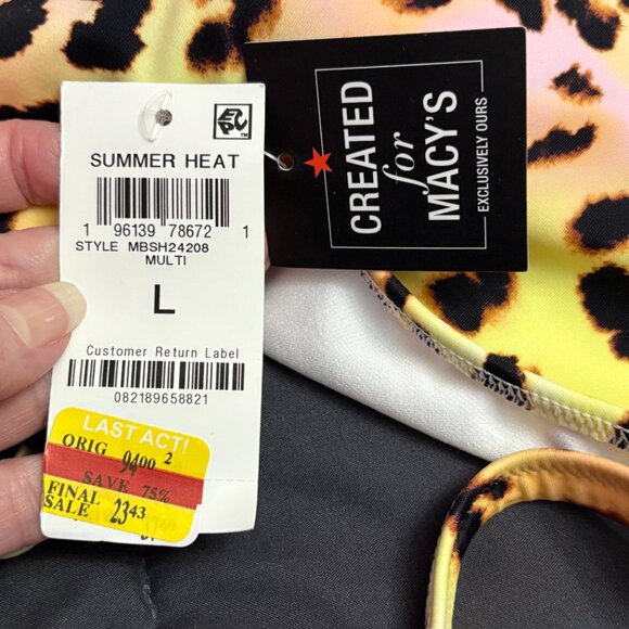 Bar III Summer Heat Animal-Print O-Ring Monokini Swimsuit - Size: Large - NWT - Picture 13 of 16